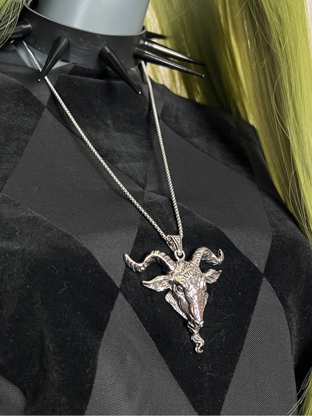 Third Eye Goat Lord Silver Statement Necklace